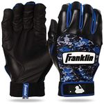 Franklin Sports MLB Digitek Batting Gloves, Adult Medium, Pair, Gray/Black/Royal Digi