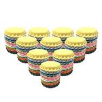 RUTICH 200 PCS Crown Bottle CaPs Decorative Bottle Cap Double Sideds Printed Craft Bottle Stickers for Hair Bows, DIY Pendants or Craft ScraPbooks Mixed Colors(10colors)…