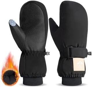 RIGWARL Kids Mittens Waterproof Insulated, Warm Snow Mittens Kids for Boys Girls Cold Weather, Windproof Kid Snow Winter Gloves for Snowboarding Sledding Ice Skating Alaska Cruise Snowball Fight