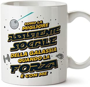 Mugffins Tazza in ceramica per ASSISTENTE SOCIALE donna 11 oz / 350 ml - In italiano - Miglior Della Galassia Quando Forza - Idea regalo per compleanno, anniversario, natale, laurea
