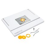 POWERTEC 24" x 32" Benchtop Router Table w/Aluminum Insert Plate – Laminated MDF Top, Reducer Rings, Leveling Screws, and Starting Pin Compatible with Bosch, DeWalt, Makita, and Other Brands (71964)