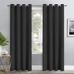 ATK-8 BEDDING Gather Blackout Curtains with Grommet for Door 6 Feet 50"x72" inch for Living Room/Bedroom/Kitchen Door Curtains Room Darkening, noice reducing Black