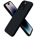 ORNARTO Compatible with iPhone 14 Pro Max Case 6.7, Slim Liquid Silicone 3 Layers Full Covered Soft Gel Rubber Case Protective Cover 6.7 inch-Black