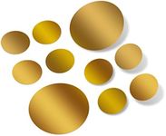 Set of 30 Vinyl Wall Decals - Assorted Polka Dots Stickers - Removable Adhesive Safe on Smooth or Textured Walls Round Circles Bathroom Classroom Kids Room Nursery Decor (Metallic Gold)