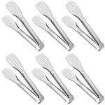 Serving Tongs Kitchen Tongs,Buffet Tongs, Stainless Steel Food Tong Serving Tong,small tongs 6 Pack (7 Inch)