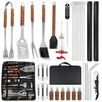 KALAHOL 32-in-1 BBQ Tools Set Extra Thick Stainless Steel Grill Tool Set with Gift Wrapping Box, Premium Complete Outdoor BBQ Utensils Set Professional BBQ Accessories BBQ Kit for Men and Women Gift