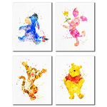 Winnie the Pooh Watercolor Prints - Nursery Wall Art Decor Prints - Set of 4 (8 inches x 10 inches) Photos Tigger Eeyore Piglet