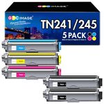 GPC Image Toner Cartridges Replacement for Brother TN241 TN245 Compatible with 9015CDW 9020CDW 9022CDW 3140CW 3142CW 3150CDN 3150CDW 3170CDW 9130CDN 9140CDN 9330CDW (Black Cyan Magenta Yellow, 5-Pack)