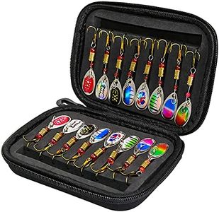 16 Pcs Fishing Lures Spinner Baits, Hard Metal Spinner Baits for Bass Trout Salmon, Spinnerbait Spoons Kit with Triple Fishing Hooks, Fishing Gears for Freshwater Fishing (A-01)