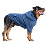 ARUNNERS Large Breeds Dog Hoody Clothes Zip Up Hoodies for Dogs Labrador Golden Retriever Blue 5XL