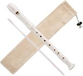 Soprano Recorder Descant Flauta Recorder 8 Hole ABS Clarinet German Style Treble flute C Key for Kids Children With Fingering Chart Instructions with Cleaning Rod Bag pink (WHITE)