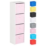 Hartleys 4 Tier White Cube Unit - Choice of Storage Boxes