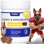 260 Bites Wellix Dog Allergy Chews & Immune Support, Anti Itch Dog Chews – Effective Ingredients Turmeric for Dogs & Fish Oil – for Puppy, Small Medium & Large Dogs