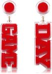 Game Day Earrings for Women, Acrylic Football Earrings Game Day Accessories Team Sports Fan Earrings Football Team Gifts, Zinc Acrylic, No Gemstone