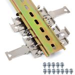 Din Rail Mount, LNSYSNS 2 Pcs Top Hat Rail Adapter, Mcb Breaker Rail Mounting with 12 Screws, Top Hat Rail Distributor 200 × 35 mm for Fixing and Securing Circuit Boards or Electronic Control Devices