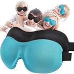 Sleep Mask Invisible Alar Deep Orbit 3D Eye Mask Ultra Lightweight & Comfortable Sleeping Mask Eye Sleep Mask for Travel, Nap, Shift Works (Blue&Black, 2 Count（Pack of 1)