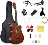 38inch Wood Acoustic Guitar, 6 Steel-String Acoustic Guitar With Guitar Bag, Elementary Tutorial of Folk Guitar for Beginners and Adults.