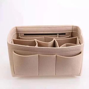 DACUAN Purse Organizer (Beige, Large), Felt Bag Organizer with Zipper, Bag Handbag Tote Shaper, Bag in Bag, Fits Speedy Neverfull Tote and More