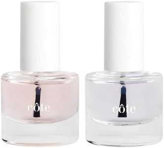 Côte Beauty Nail Strengthener Base Coat & Quick Dry Nail Polish Top Coat Bundle, Strengthens Nails, Fast-Drying Glossy Finish, Chip-Resistant, Long-Lasting, Vegan & Cruelty-Free, 0.27 fl oz Each