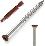 Bolt Dropper #8x2.5-1/2 Deck Screws Stainless Steel - Set of 350 Star Drive Head Wood Screws with 2" Matching Drive Bit-(316)Stainless Steel -Grade A Torx Fasteners for Woodwork & Construction Project