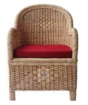 HM SERVICES Bamboo Cane Weaving Chair,Living Room Chair,Brown