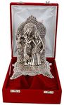 INTERNATIONAL GIFT® Silver Plated Radha Krishna Idol with Velvet Box