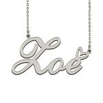 Custom Made Love Heart Initial Pendant Name Necklace for Mom Girls Zoe