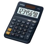 CASIO MS-8E Desktop Calculator 8 Digit Currency Conversion Rubber Feet Quick Correction Button Solar/Battery Operated,silver