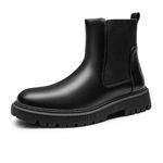 Bruno Marc Waterproof Chelsea Boots for Men Casual Slip-On Leather Dress Ankle Boot,Size 11,Black-1,SBCB2402M