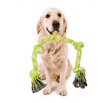 TRMESIA Dog Rope Toy for Aggressive Chewer Interactive Rope Toys for Medium Large Breed Dogs，Indestructible Dog Rope Strong Dog Toy Rope Knot for Tug of War (Mixed Color-02)