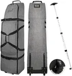 WOLT | Golf Travel Bag with Anti-Impact Support System - Soft Sided Golf Bag Travel Case for Airlines, 600D Heavy Duty Oxford Fabric Golf Travel Cover with Wheels (Grey)