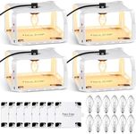 Qualirey 4 Pack Flea Traps with 8 Sticky Disc 12 Bulbs 4 Electric Wires Flea Traps for Inside Your Home Safe Flea Light Trap for Indoor Safe to Pets and Kids