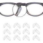 Nirrn Adhesive Nose Pad(12 Pairs), Eyeglass Nose Pads Stick On Silicone Anti-Slip For Glasses Sunglasses Thin Nose Pads Eyeglasses (White)