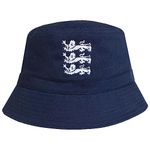 TeddyT's Men's 3 Lions England Embroidered Navy Cotton Bucket Hat (as8, Alpha, l, x_l)