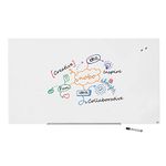Nobo Glass Magnetic Whiteboard with Removable Pen Tray, 1900 x 1000 mm, InvisaMount Mounting System, Impression Pro, Brilliant White, 1905178