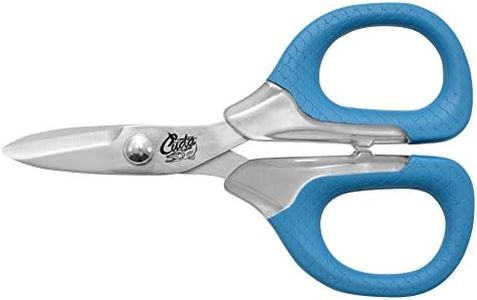 Cuda 3’’ Titanium-Bonded Fishing Scissors for Mono & Braided Line with Micro Serrated Edges (18362), Blue