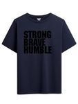 Toodlegram Strong Brave Humble Bench Men/Women Tshirt, 100% Cotton Regular Fit Graphic Printed Tshirt, Plus Size Collection, Sizes S-7XL, All Plus Sizes Navy Blue