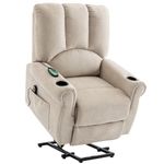 BTM Electric Recliner Chair, Recliner Chair, Lift Chair, Power Recliner Chair, Single Motor, Heated Massage, Standing Assist, Storage Bag, Cup Holder