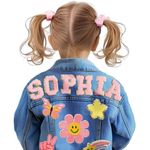 Individz Personalized Kids Denim Jacket with Names, Custom Long Sleeve Jean Jacket, Boys' & Girls' Outerwear Jackets, Back to School Outfits for Toddles Girls Boys 1-8 Years