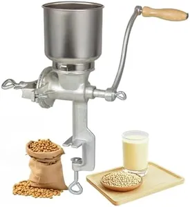 Heavy Duty Cast Iron Manual Grain Mill & Coffee Grinder - Dry/Wet Grinding for Wheat, Corn