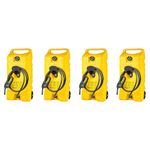 Scepter Flo N Go Duramax 14 Gallon Portable Diesel Gas Fuel Tank Container Caddy with LE Fluid Transfer Siphon Pump and 10 Foot Hose, 4 Pack, Yellow
