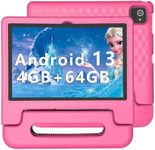 Kids Tablet, 10 inch Android 13 Tablet for Kids, 4GB RAM 64GB ROM Octa-Core 8000mAh Fast-Charging Battery Toddler Tablet with Shockproof Case, Bluetooth, WiFi, Parental Control, Dual Camera, GPS