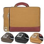 For Lenovo Computers, Coated Canvas Carrying Sleeve [Tan Wine] with Handle For Lenovo Yoga / IdeaPad / ThinkPad / Chromebook / 10.1" 11.6" 12.5" 13.3" 13.9" Laptop Tablet Convertible Computers