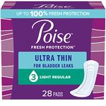 Poise Ultra Thin Postpartum Incontinence Pads, Light Absorbency, Regular Length, 28 Count