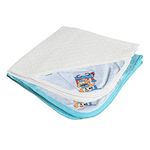 CATCUB Ultra Soft Cotton Jacquard Baby Hooded Towel Combo - Pack of 2 (Blue, White)