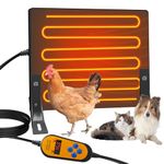 MYMULIKE Chicken Coop Heater with Thermostat, Dog House Heater with120W Double-Sided Heating, Adjustable Temp(35-75 °C), 0-24H Timer, 9.8ft Extended Cord