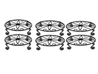 Aafiya handicrafts® Rust Free Metal Plant Stand, Gamla Stand, Flower Pot Holder - Black (Pack of 6)