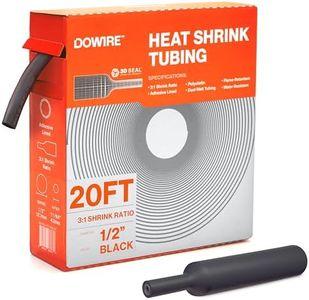 Dowire Heat Shrink Tubing 1/2" - Adhesive Lined - 3:1 Ratio - Waterproof Marine Grade Shrink Tube - Wire Shrink Wrap Tubing - Black - 20 Feet
