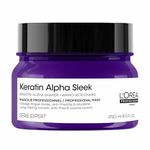 L'Oréal Professionnel Keratin Alpha Sleek Anti-frizz Hair Mask, 2 week frizz control & smoothing*, volume control, hydrating, nourishing & smoothing hair treatment, for damaged & frizzy hair, 250ml