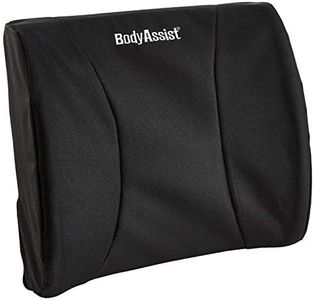 Body Assist Deluxe Lower Back Lumbar Cushion, Adjustable Strap, Washable Cover, Black